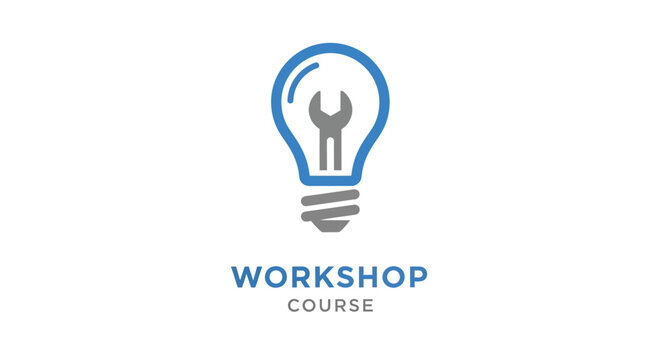 Creative workshop and course logo depicting the idea of learning and developing concepts