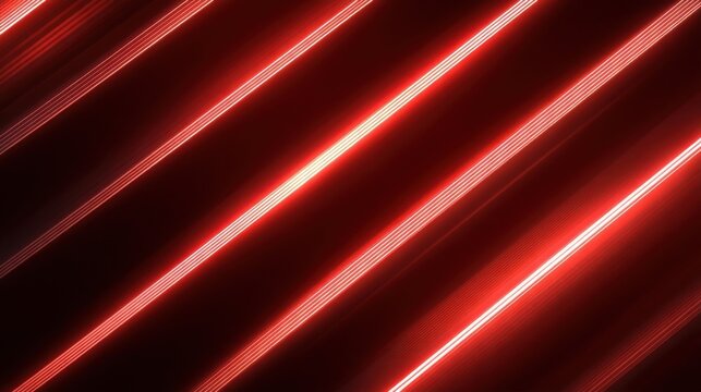 Dynamic red light streaks slash through dark space, sharp edges with gradient glow evoke high tech speed.