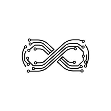 Infinity Symbol Circuit Board Technology Concept