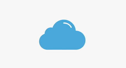 Fototapeta premium Cloud icon representing data storage and digital technology concept with simple design