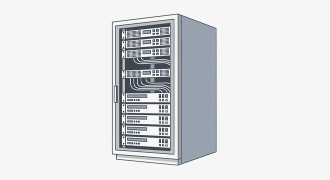 server rack isolated on white