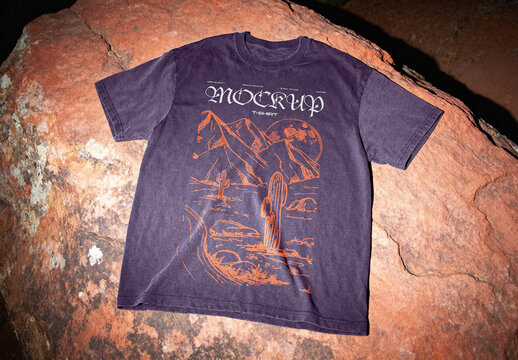T-Shirt Mockup &ndash; Angled View Apparel Presentation (PSD)