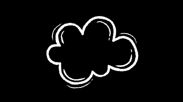 Cloud Silhouette: A simple yet elegant cloud illustration, drawn with clean lines, floats against a stark backdrop, perfect for adding a touch of whimsy and weather-related concepts.