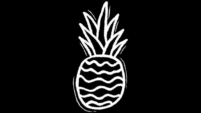 Pineapple Sketch: A whimsical sketch of a pineapple, with a playful hand-drawn quality, evokes a sense of tropical delight and freshness.