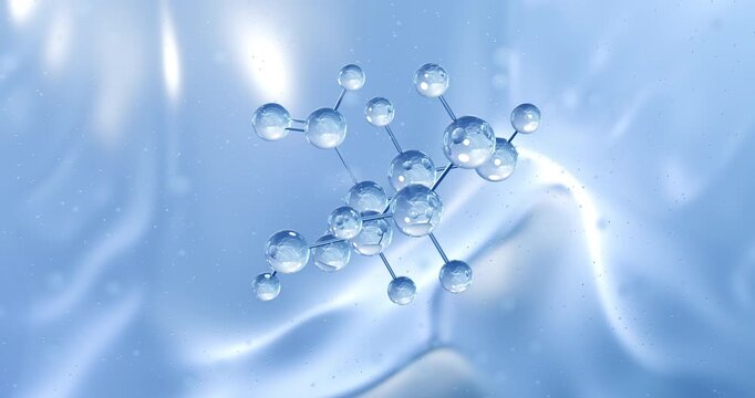 d-Ribose rotating molecular structure, 3d model of monosaccharide sugar
