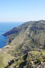 Fototapeta premium Views of coastal cliffs at the cape of Tinoso, not far from La Azohia village, Spain 