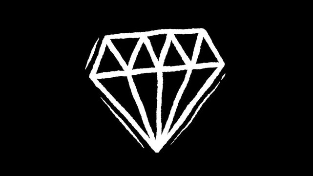 Diamond in the Dark: A simple, striking diamond is hand-drawn and illuminated against the contrasting dark background. The image evokes a sense of both elegance and raw creativity.
