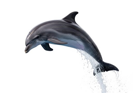 A dolphin jumping out of the water with a splash