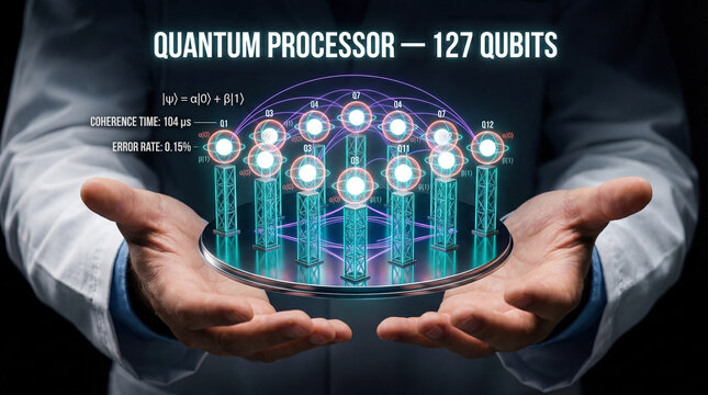 Quantum Processor with 127 Qubits Held by Hands