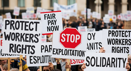 Labor Rights Protest for Fair Pay and Solidarity on International Workers Day