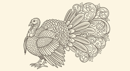 Fototapeta premium hand drawn vector illustration of a bird