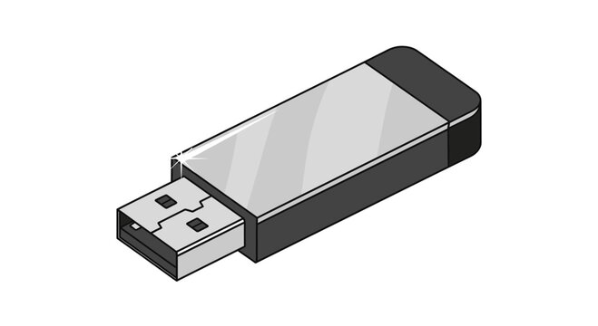 usb flash drive, black and silver