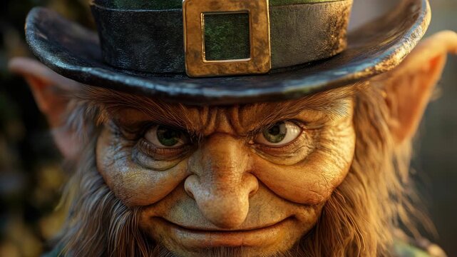 A creature with a weathered appearance and pointed ears, wearing a hat.