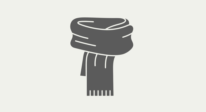 A monochromatic illustration of a scarf, a stylish and practical winter garment