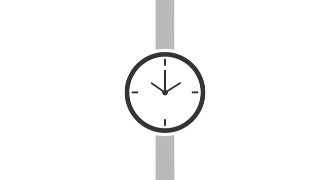 Minimalist wristwatch graphic shows time and punctuality, a representation of timekeeping