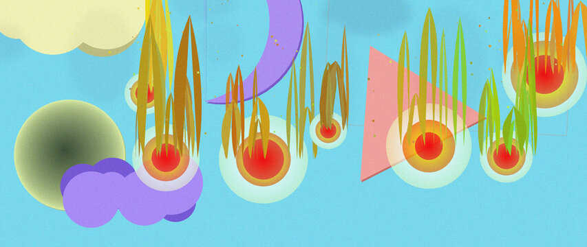 Distraction Free Wallpaper - Complementary colors with Papercut Shapes background