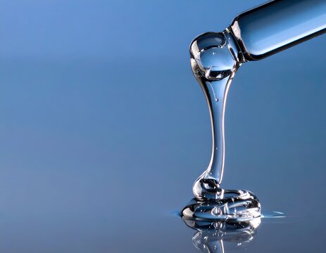 Macro Shot of Viscous Liquid Dripping from Glass Dropper