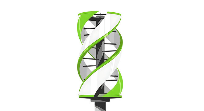 Innovative Helical Vertical Axis Wind Turbine Generating Clean Renewable Energy with a Distinctive, Modern Design for Efficient Sustainable Power Production