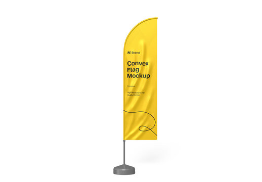 Convex Feather Flag Mockup