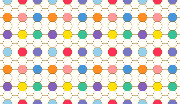 Cute colorful soccer ball vector seamless pattern, hexagon geometric sport backgrounds for girl sportsc