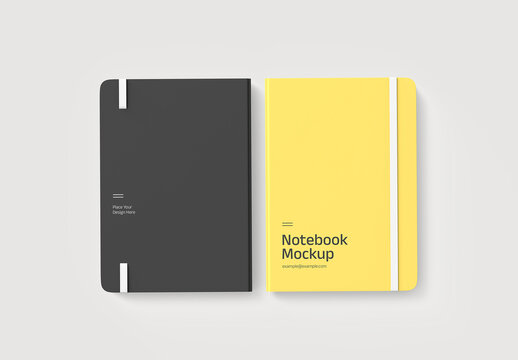 Two Minimalist Notebook Mockups Template