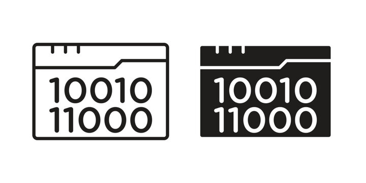 Binary code icon graphic vectors for website design