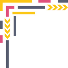 Obraz premium Abstract design forming a corner border using geometric shapes and arrows