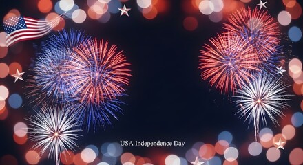 Fototapeta premium Spectacular independence day usa fireworks display a patriotic celebration of freedom