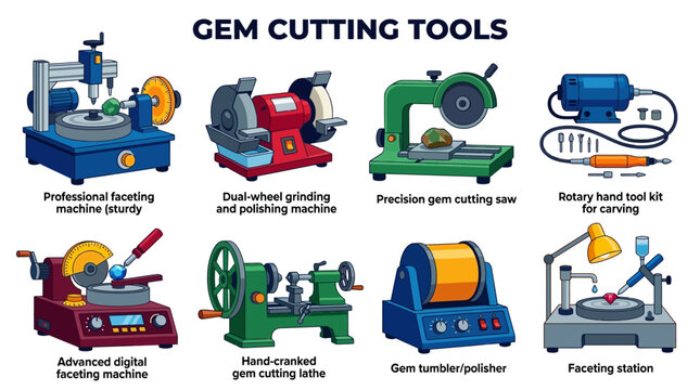 Gem cutting tools for professional faceting machine and polishing