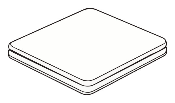 Minimalist memory foam mattress line art vector icon. Generative AI