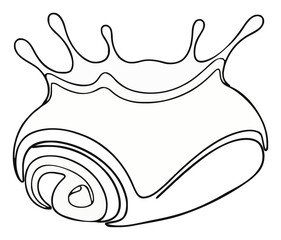 Fototapeta premium Minimalist Line Art Pain au Chocolat Vector Icon. Generative AI
