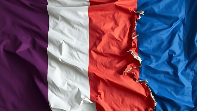 A torn flag fragment drifting away, its colors fading and shifting direction.