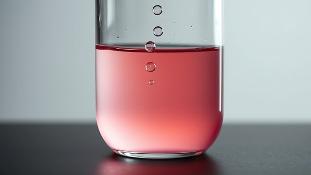 Time-lapse of colorful liquid in a glass jar with rising bubbles.