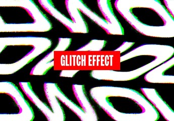 Glitch Text Effect – Distortion Typography for Logo, Poster & Branding (PSD)