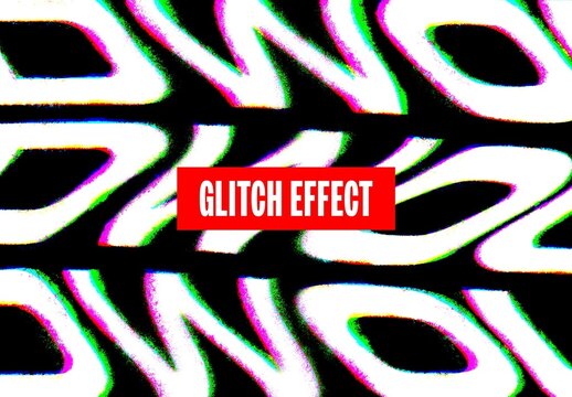 Glitch Text Effect &ndash; Distortion Typography for Logo, Poster & Branding (PSD)