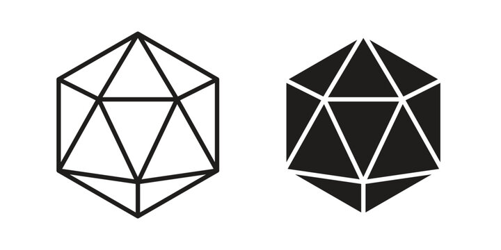 Dice d20 icon graphic vectors for website design