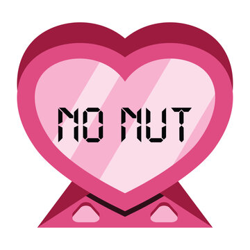 A pink heart shaped candy with no nut.