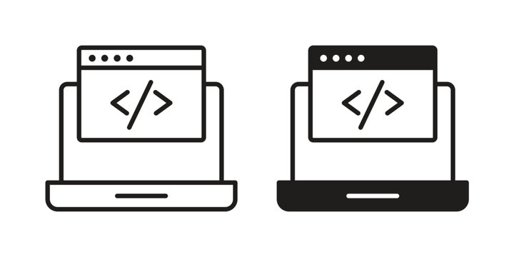 Display code icon graphic vectors for website design
