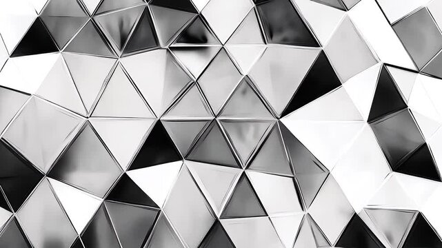 Geometric pattern of metallic triangles.