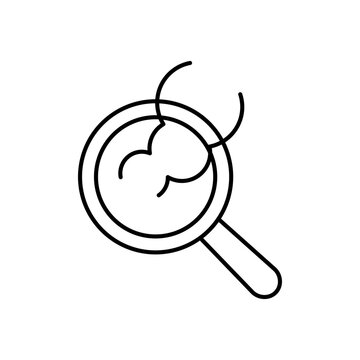 虫眼鏡と煙のマークを用いて、トラブル検出を表現したアイコン