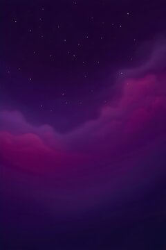 Purple starry night sky with magical galaxy clouds background