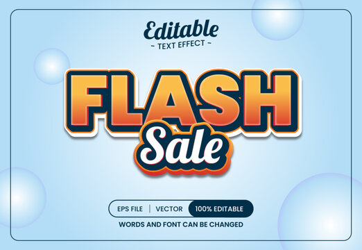 Flash Sale Text Effect with Orange Gradient and 3D Style