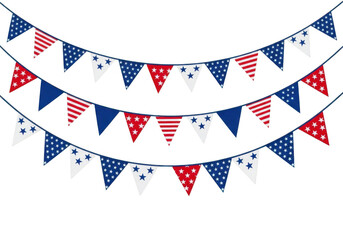 Fototapeta premium Patriotic bunting for holiday celebration with american flag patterns.