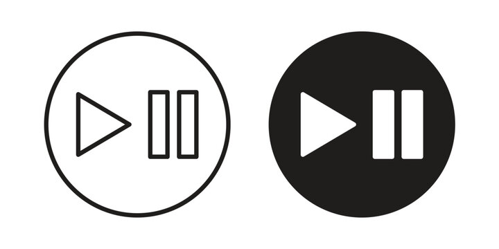 Play pause icon graphic vectors for website design