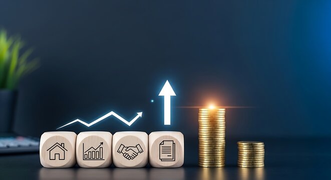 Financial growth and investment a visual representation of increasing wealth