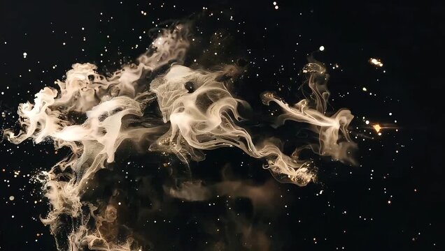 Particle Wave Flow with Layered Depth and Smooth Chaos Black Screen