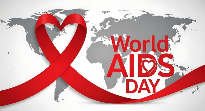 World aids day awareness a red ribbon symbolizing hope and global solidarity