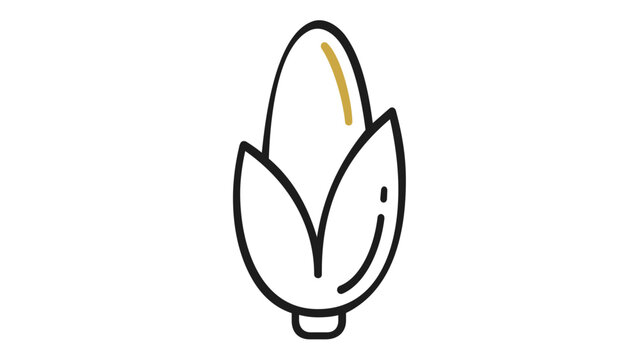 Minimalist corn cob vector icon illustration, fresh organic vegetable line art design for healthy food concepts, agriculture and farming symbol, scalable flat graphic isolated on white background.