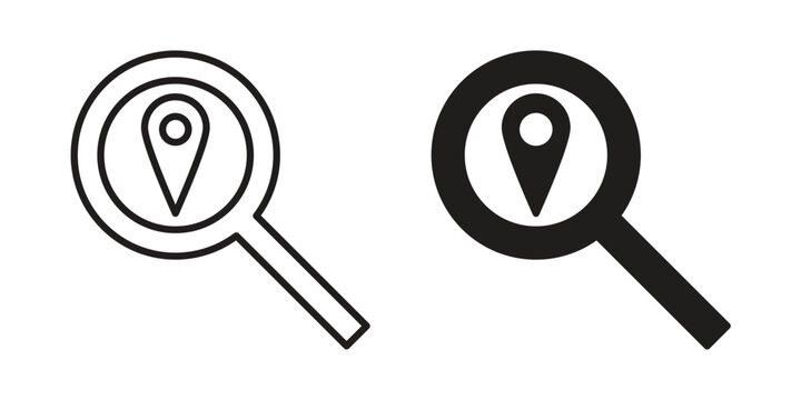 Search Location icon graphic vectors for website design