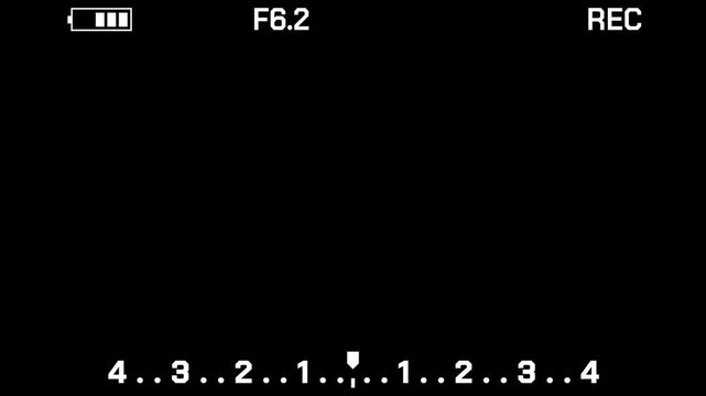 Camera recording screen battery level indicator f6.2 aperture and rec status